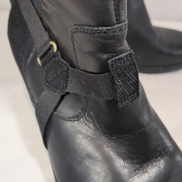 Merrell Evera Fade Black Leather Ankle Boot Side Zip Women 9 Heel Booties - Picture 8 of 16